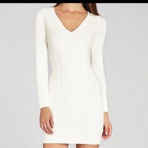 Bcbg white long sleeve dress